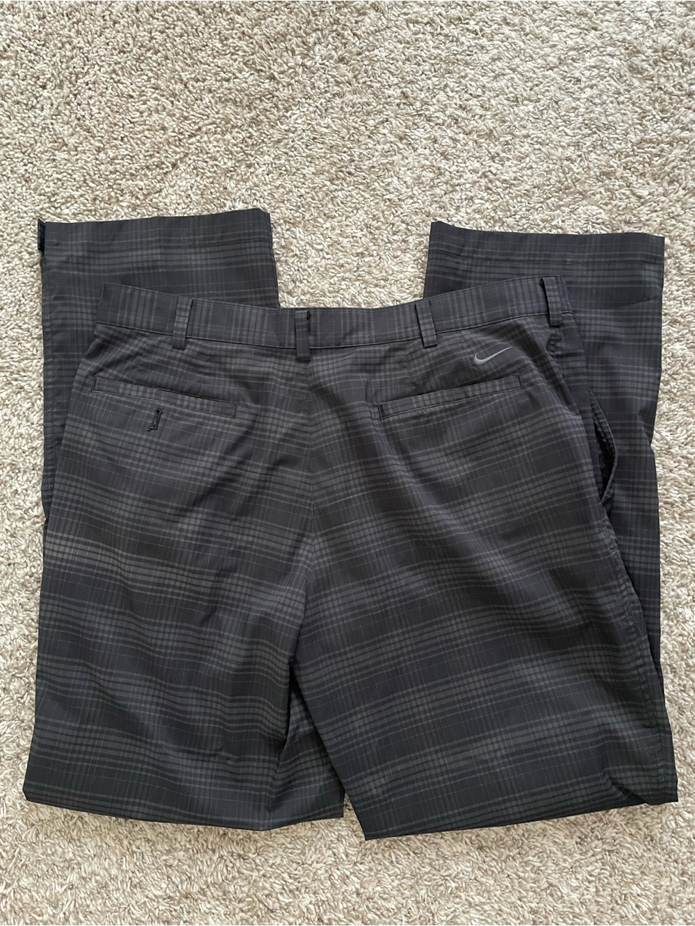 Nike Black and Gray Plaid Golf Pants 36x32 - Picture 2 of 6